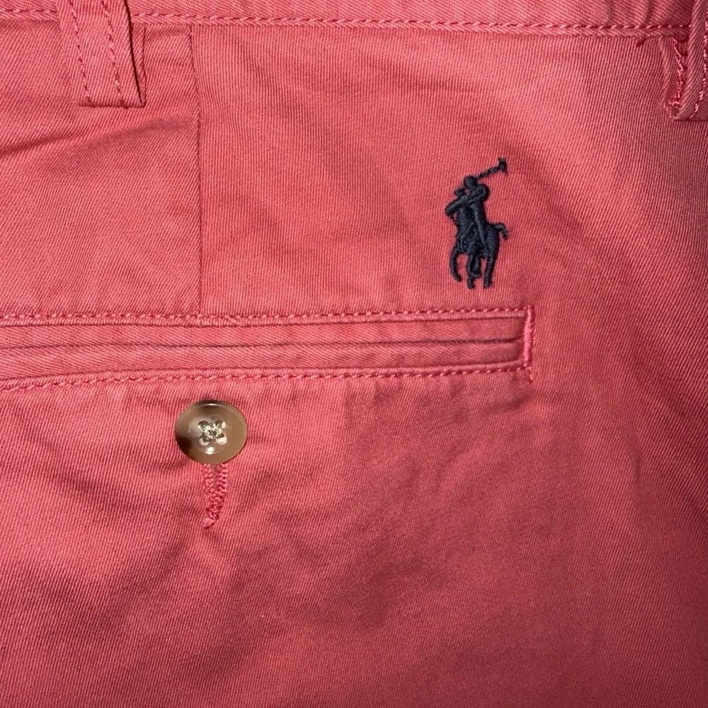 Men's Polo Ralph Lauren Flat Front Chino Cotton Twill Shorts Pink Size 36